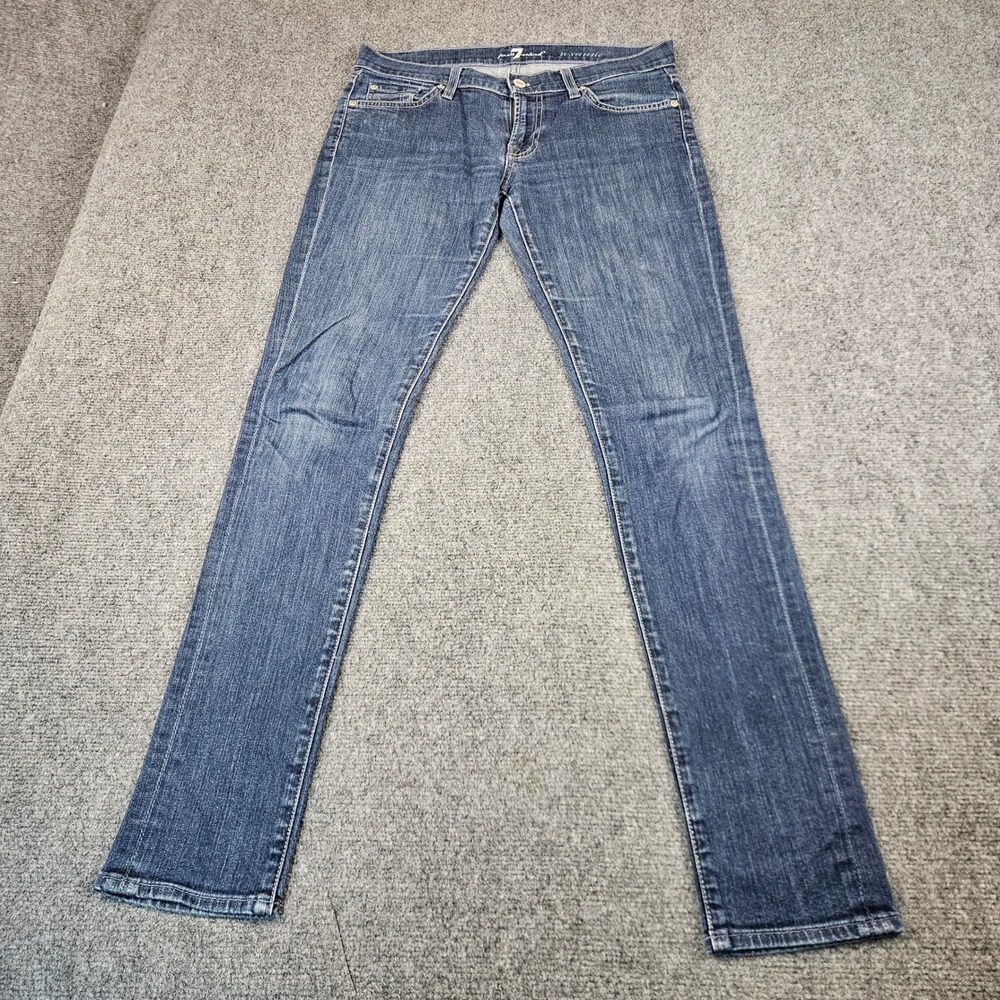 7 For All Mankind Roxanne Slim Fit Jeans Dark Wash Blue Denim Size 29